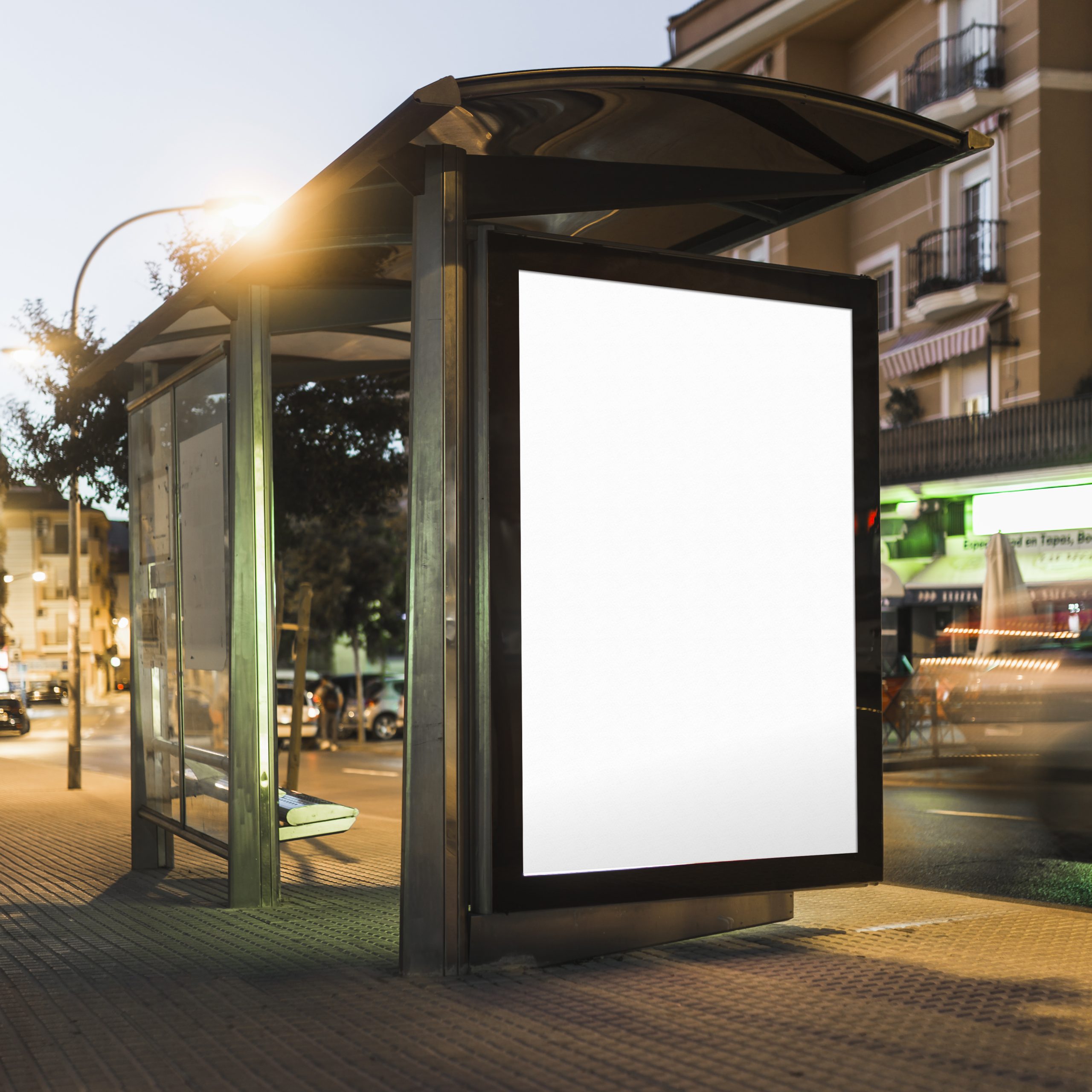 blank-billboard-bus-stop-shelter-night